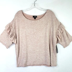 Blusa A New Approach para mujer XL bebé rosa manga con volantes tejido suéter carrera - Imagen 1 de 7