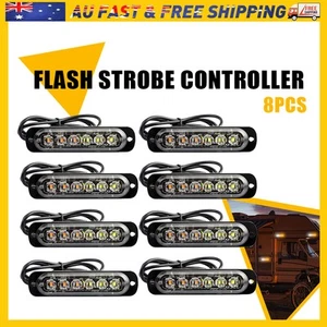 8Pcs Amber White Recovery Strobe 6 Lights LED Orange Breakdown Flashing Beacon - Picture 1 of 10