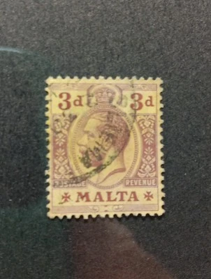Malta Stamps Scott #54a,orange-yellow. - Image 1 of 2