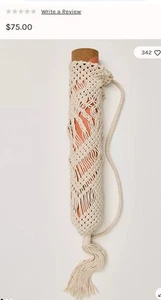 Oak And Reed Beige Macrame Yoga Carry Bag Free People 100% Cotton Unique New - Picture 1 of 10