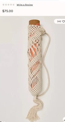 Bolso de Transporte Yoga Macramé Beige Roble y Caña Free People 100% Algodón Único Nuevo Foto 1 de 4