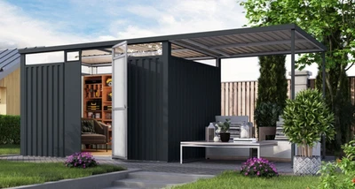 Gartenhaus Metall Metallgerätehaus Østen 3 Metallhaus 564x244cm LAGERABVERKAUF - Bild 1 von 4