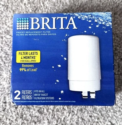 2-Pack Genuine Brita Faucet Filtration System Water Filter Replacement - White - Image 1 of 4