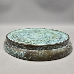 Pedestal/base/soporte de exhibición redondo bajo 0,85" color bronce metal pátina verde - Imagen 1 de 5