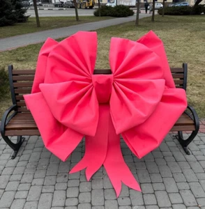 Bow Big Red Party Decor Decoration Gift Present Festive Wrap Christmas Holiday - Picture 1 of 6