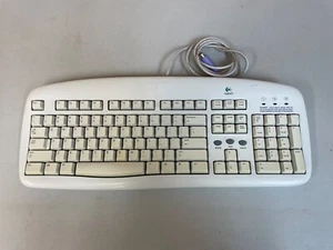 Vintage Logitech Y-SG13 867091-1100 PS/2 Corded Deluxe Access Keyboard k4 - Picture 1 of 4