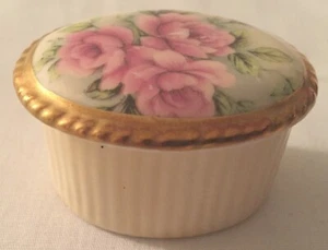 Vintage Aynsley England Rose Mini Trinket Box - Picture 1 of 3