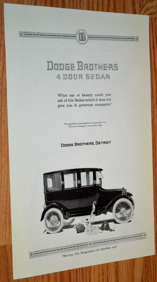 Dodge Brothers 1916 sedán original vintage anuncio impreso anuncio más de 100 años Foto 1 de 1