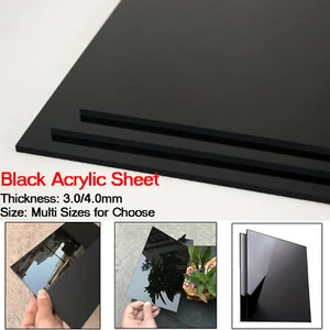 Black Mirror Acrylic plate Plastic Sheet Safe 3/4mm thick Glass Panel Mult-size - Bild 1 von 6