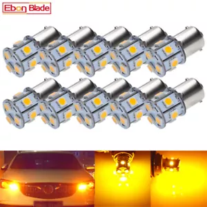 10 x 6 Volt Amber Yellow 1156 BA15S LED Motorbike Turn Signal Light Bulb 6V DC - Picture 1 of 6