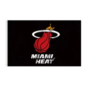 Bandera con logotipo del equipo Miami Heat de la Asociación Nacional de Baloncesto (NBA) 3x5 - Imagen 1 de 1