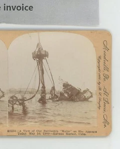 Battleship Maine May 1900 Havana Harbor Cuba Keystone Stereoview - Picture 1 of 2