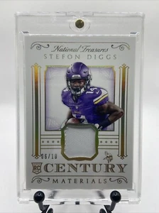 2015 National Treasures Stefon Diggs RC Gold /10 Century PLAYER WORN Vikings - Picture 1 of 2