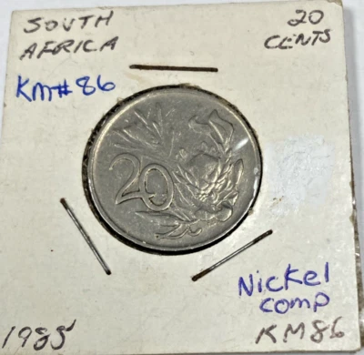 1985 South Africa 20 Cents -Coin - #B-079 nickel composition 6g, 24.2mm - Image 1 of 4