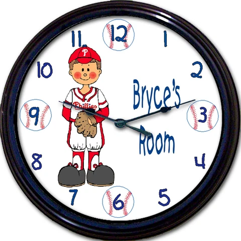 Philadelphia Phillies MLB Baseball Ashburn Personalized Wall Clock Custom Harper Cover