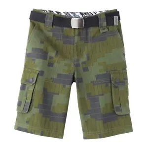 SHAUN WHITE OD OLIVE DRAB DIGITAL CAMO/CAMOUFLAGE BOY'S 28"/12 CARGO BELT SHORTS - Picture 1 of 6