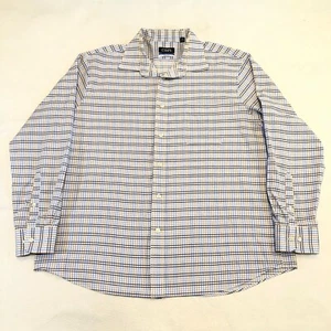 Chaps Button Up Shirt Stretch Collar Wrinkle Free Plaid Men's Size 18 34/35 - Picture 1 of 10
