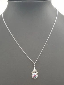925 Cadena de Plata & 835 Colgante Con Topacio & Marcasita/45,0cm/3,6g - Imagen 1 de 4