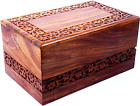 Handmade & Handcrafted Rosewood Borders Engraving Wooden Cremation Box/Urns for 