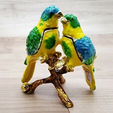 Love Bird Pair Trinket box souvenir animal gift Decorated with Swarovski Crystal