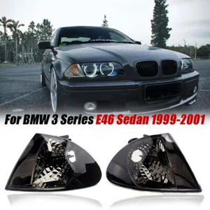 Smoke Lens Corner Light Turn Signal Lamp Pair For BMW 3 Series E46 Sedan 1999-01 - Foto 1 di 9