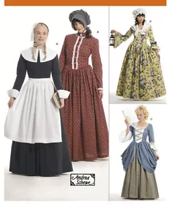 PATTERN for Colonial Pilgrim costume dress Simplicity 3723 Thanksgiving Sz 6-12 - Picture 1 of 8