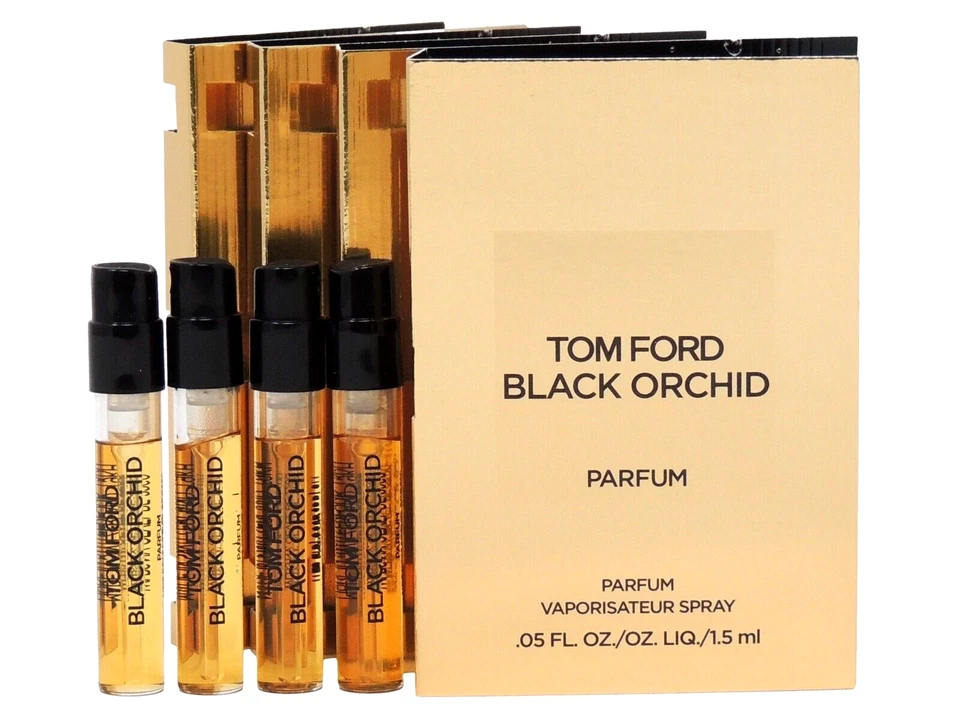 TOM FORD BLACK ORCHID PARFUM 1.5ml .05fl oz x 4 PERFUME SPRAY SAMPLES - Image 1 of 1