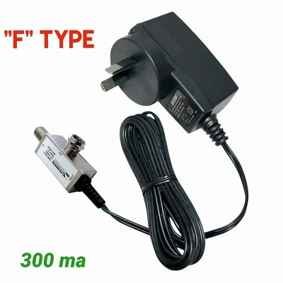 tv antenna booster power supply Matchmaster  quality 14v 300ma f type metal case - Image 1 of 4