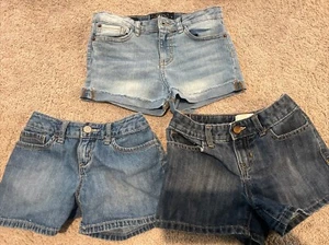 GIRLS LOT 3 Sz Size 10 DENIM BLUE JEAN SHORTS Lucky brand Old Navy Euc - Picture 1 of 12