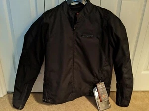 CHAQUETA DE MOTOCICLETA ICON OVERLORD SB2 CE STEALTH TEXTIL NEGRA TALLA X-GRANDE - Imagen 1 de 6