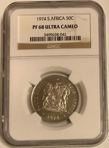 South Africa NGC 1974 50c Fifty Cent High Grade Proof - Picture 1 of 2