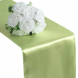 12" x 108" Satin Table Top Runner Wedding Party Catering Reception Decorations - Picture 1 of 254
