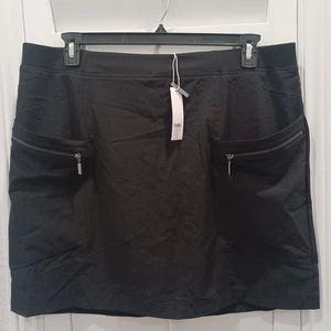 NUEVO CON ETIQUETAS Chico’s Skort Mujer’s Talla 3 (US 16) Athleisure Negro 4 Bolsillos Cremallera Frontal - Imagen 1 de 1