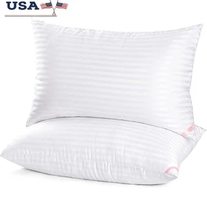 Paquete de 2 almohadas de cama de plumón tamaño queen de microfibra alternativa Hotel Collection nuevas - Imagen 1 de 7