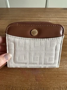 Fiorelli Fold Out Wallet Coin Zipper Snap White Tan 5” - Picture 1 of 5