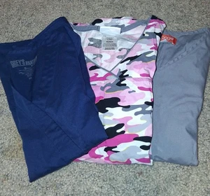 womens scrub tops Grey's Anatomy scrubstar orange standard size xs lot of 3  - Picture 1 of 9