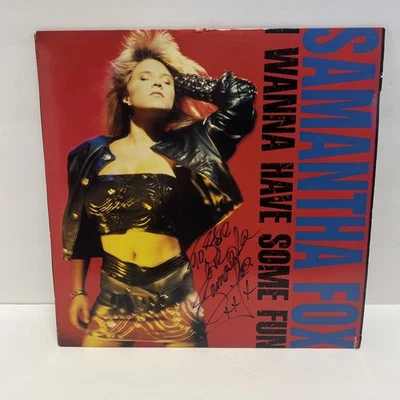 SAMANTHA FOX I Wanna Have Some Fun LP Vinyl Record 1988 Signed - Image 1 of 4