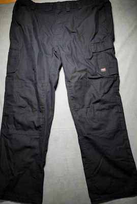 PANTALONES DE TRABAJO/UNIFORME CARGO DOBLE RODILLA LONA NEGRA RED KAP para hombre talla 44x32 Foto 1 de 4