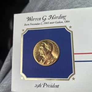 Warren G Harding 29th President 24 Karat Gold Galvanisiert - Bild 1 von 3