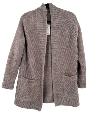 BAREFOOT DREAMS女式海滩摇滚舒适开口斜罗纹毛衣开衫 — 第 1/4 张图片