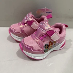 Neu Disney Prinzessin rosa leuchtende Schuhe Turnschuhe Kleinkind Mädchen Größe 7 - Bild 1 von 8