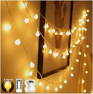 YoTelim Globe String Lights Battery Operated Warm 33FT Lights-1Pack - Picture 1 of 6