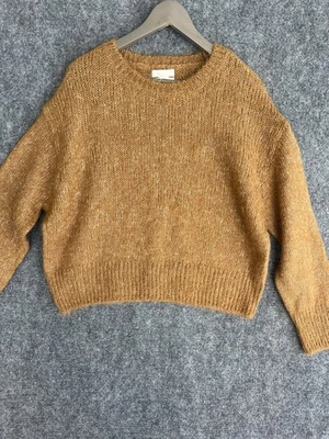 H&M Women Sweater Medium Alpaca Wool Blend Knit Brown Caramel Long Sleeve Soft. - Image 1 of 4