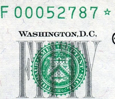 HGR ВОСКРЕСЕНЬЕ 1963A $50 Атланта ** звезда ** (редкая звезда) появляется драгоценный камень не в обращении - Изображение 1 из 3