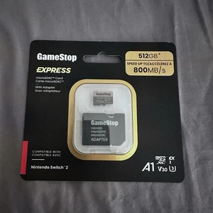 GameStop 512GB Express Micro SD Card for Nintendo Switch 2- IN HAND Shipped Fast - Zdjęcie 1 z 4