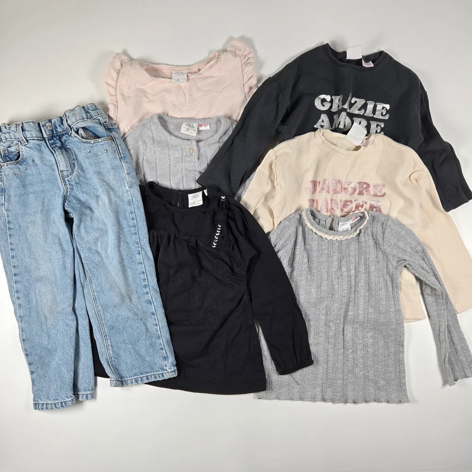 Zara Girls 4-5 Jeans Shirt Bundle Of 7 LOT Long Seeve Tank Top Casual - Image 1 of 4