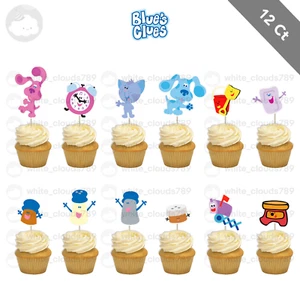 12 Blue's Clues Cupcake Topper Birthday Food Pick Favor Party - Picture 1 of 1
