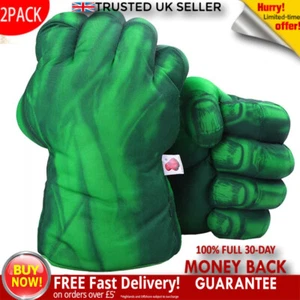 1Pair Hulk Plush Hands Boxing Fist Glove Cosplay Props Kids Toys Christmas Gift - Picture 1 of 12