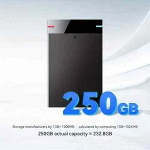 🔥250GB Portable External Hard Drive – USB 3.0, Compact Design,3-Year Warranty🆕 - Afbeelding 1 van 9