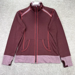 Columbia Jacket Womens Small Wine Red Omni-Wick Light Fleece Running Full Zip - Picture 1 of 10